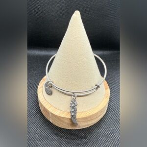🪶ALEX AND ANI🪶Feather Charm Bangle in RafaelianSilver/EUC